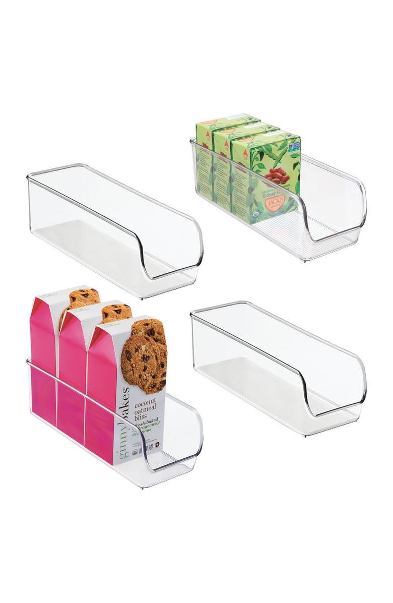 Linus Narrow Pantry Bin for Kitchen or Cabinet Storage - Set of 4 - Clear, Main, color, Clear
