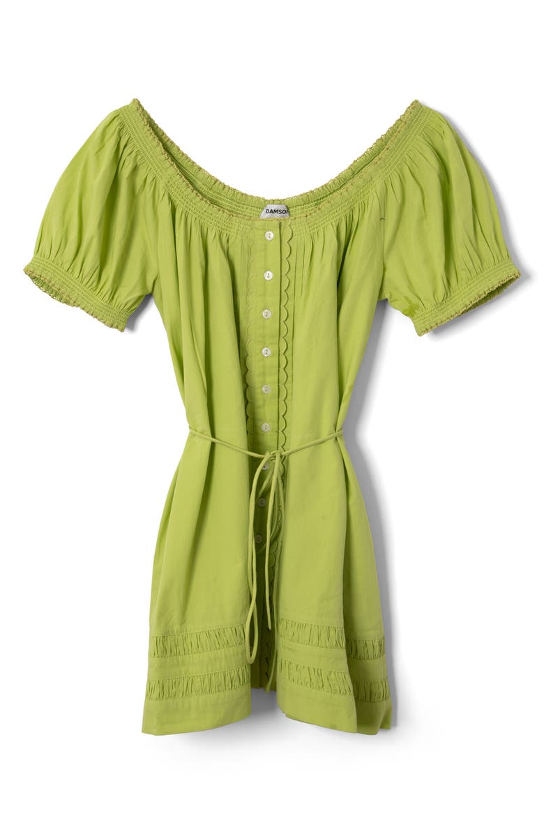 Damson Madder Jayne Organic Cotton Minidress, Main, color, Celery