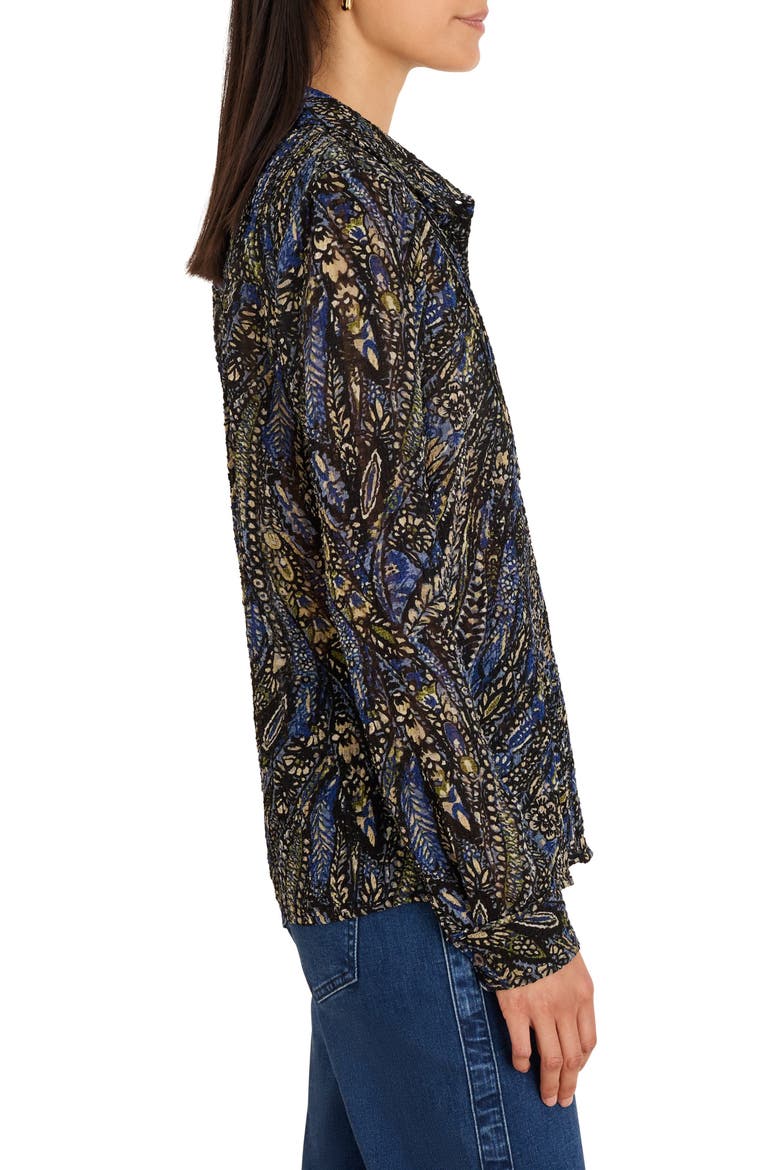 Portobello Paisley Chiffon Shirt, Alternate, color, BLUE MULTI