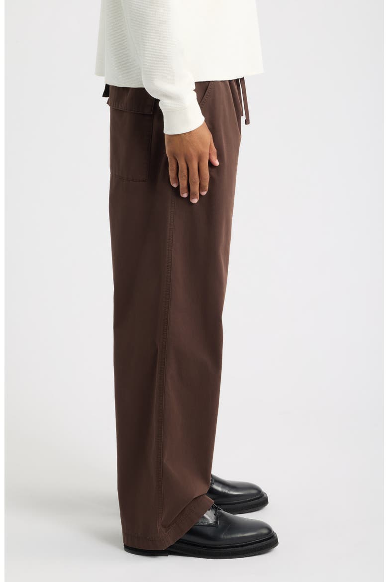 Relaxed Fit Cotton Twill Drawstring Pants, Alternate, color, BROWN COFFEE