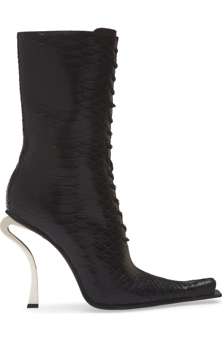 Jeffrey Campbell Rembrandt Pointy Toe Lace-Up Boot, Alternate, color, Black Snake