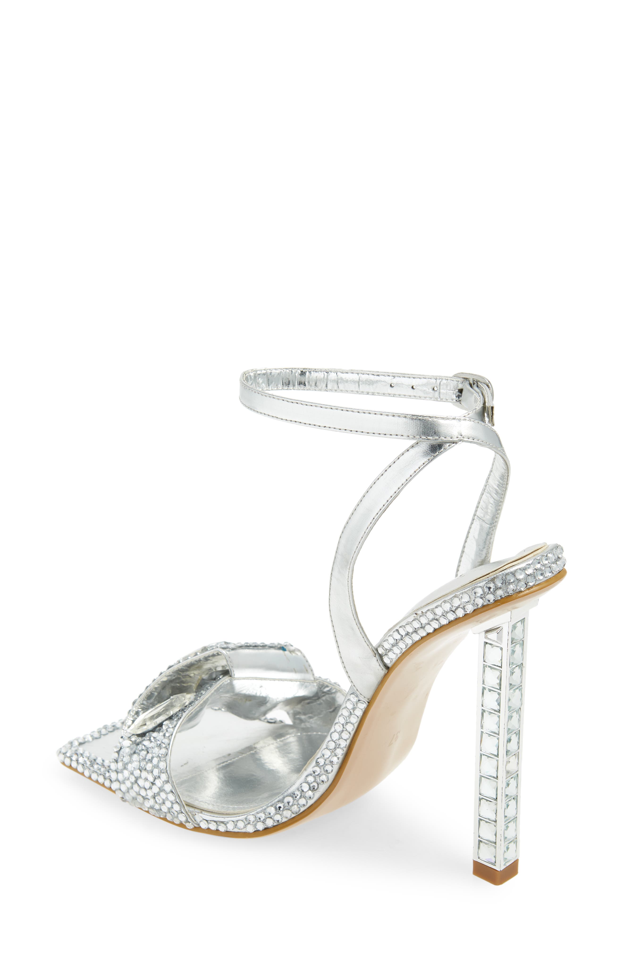 Discoball Ankle Strap Sandal, Alternate, color, SILVER