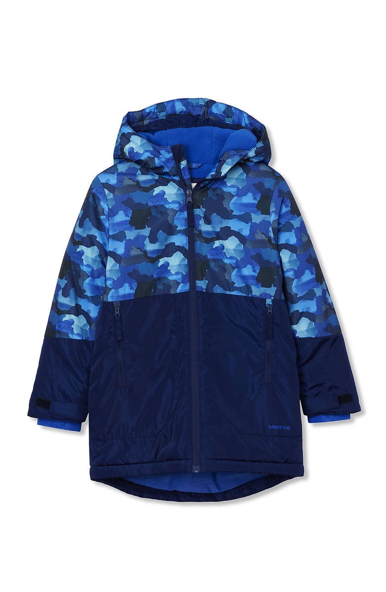 Lands' End Kids Insulated Water Resistant Activity Jacket, Main, color, Blue Camo