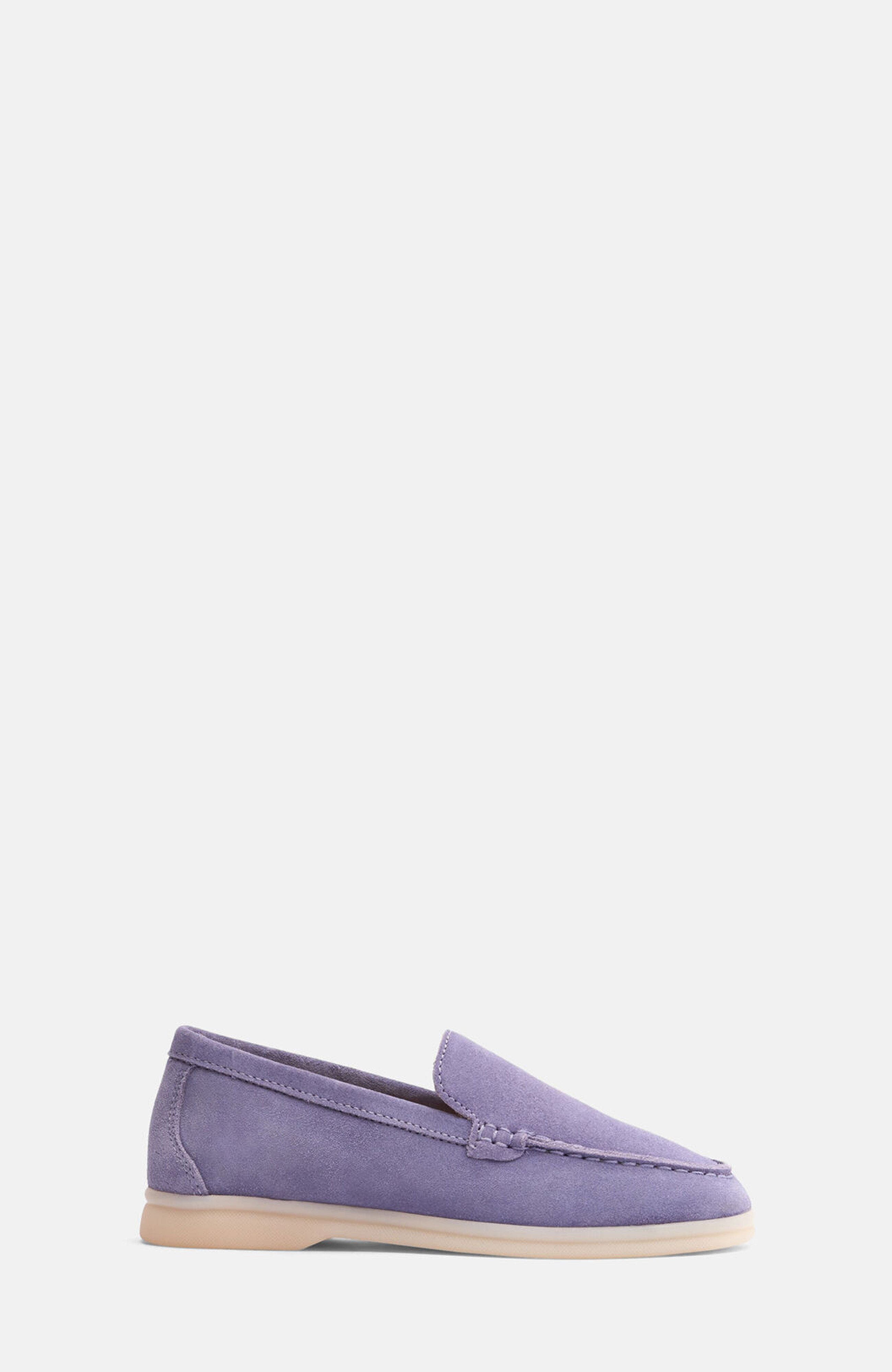 Ludovica Girl Loafers, Main, color, Purple - Suede