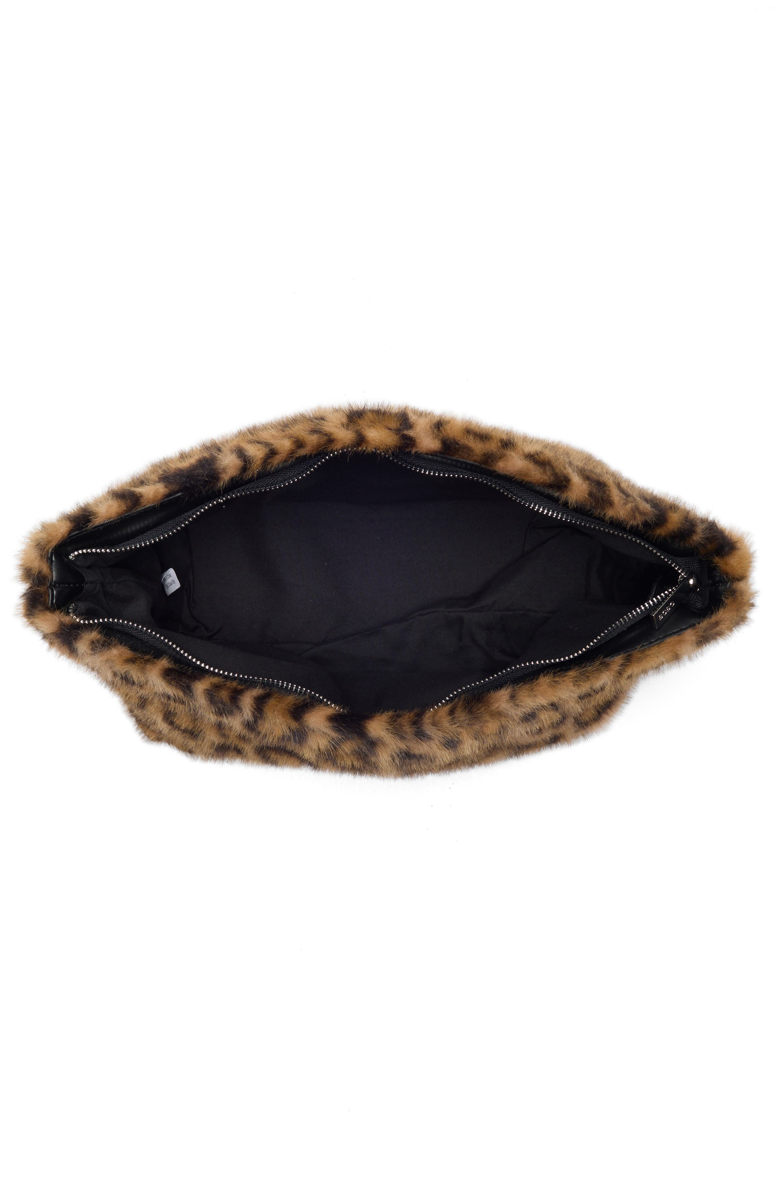 Faux Fur Oversized Clutch, Alternate, color, LEOPARD