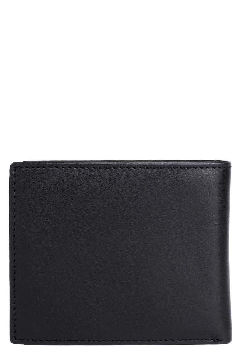 RFID Convertible Thinfold Leather Wallet, Main, color, BLACK
