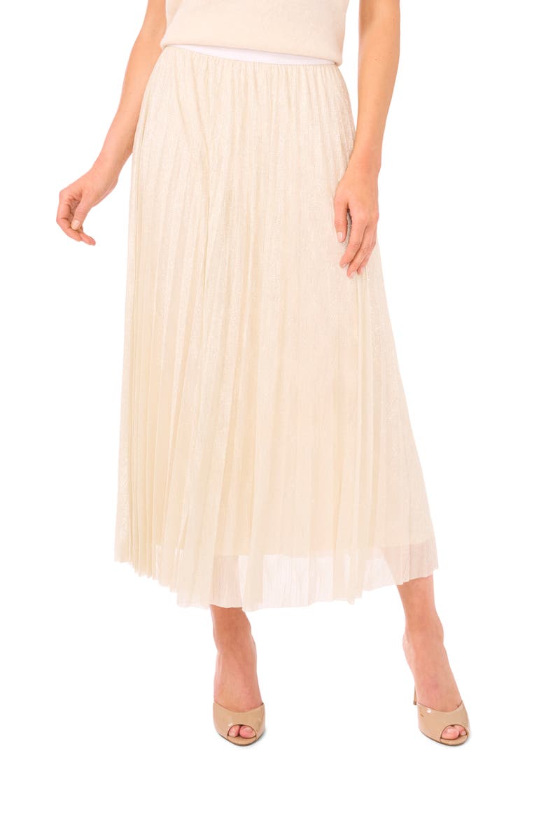 Halogen<sup>®</sup> Metallic Pleated Skirt, Main, color, Soft Gold