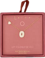 Leith Cubic Zirconia Heart & Bubble Initial Pendant Necklace