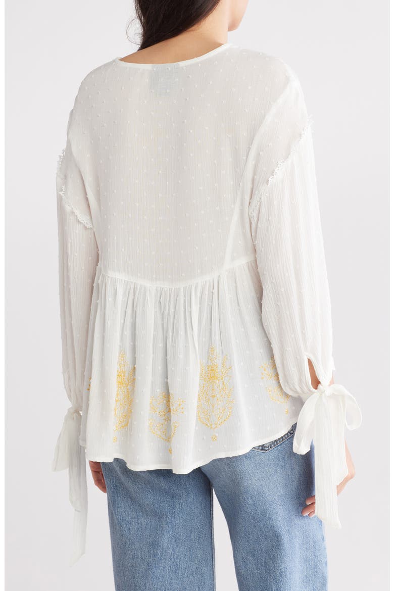Swiss Dot Embroidered Shirt, Alternate, color, YELLOW
