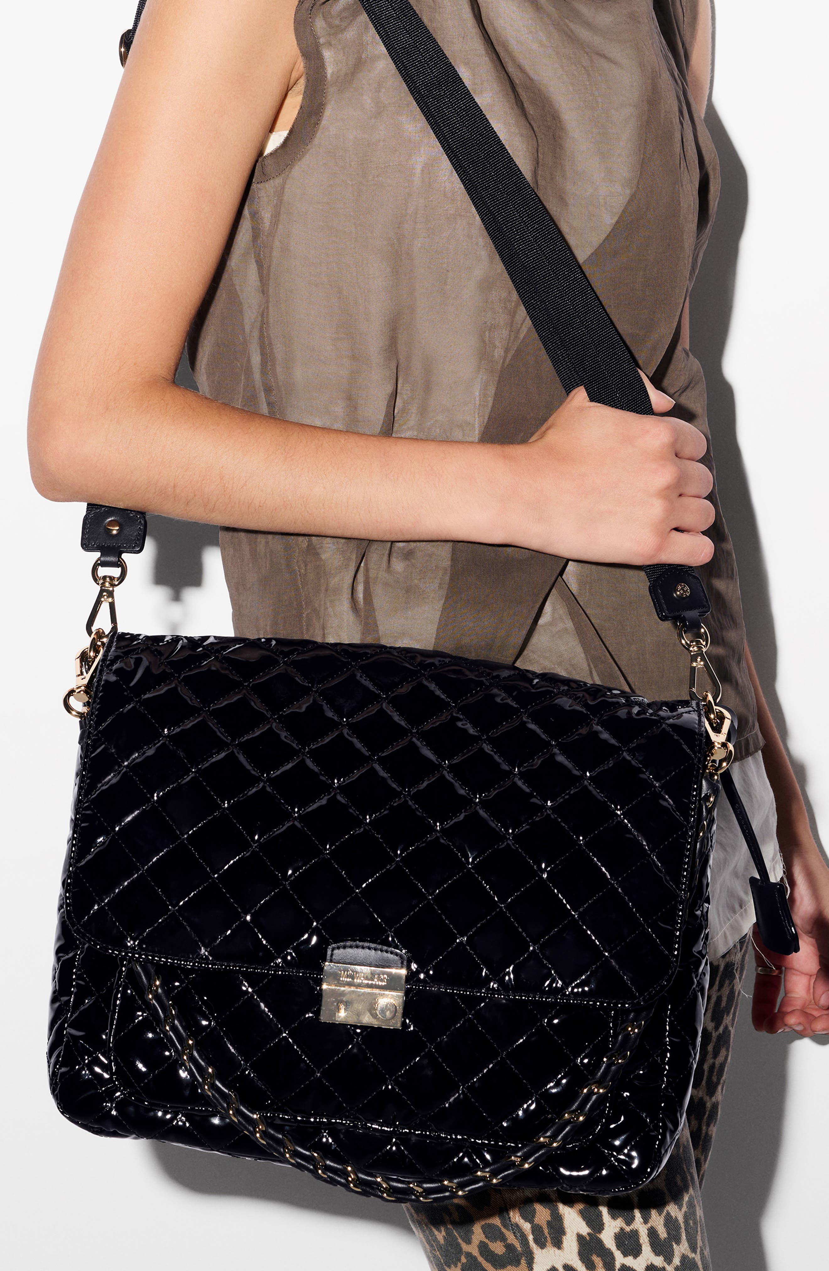 MZ Wallace Large Crosby Lock Quilted Nylon Crossbody Bag, Alternate, color, 