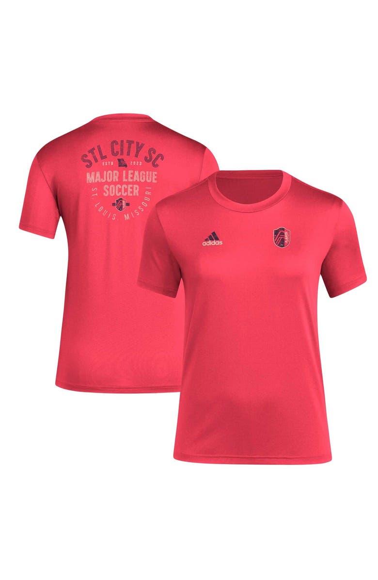adidas Women's adidas Red St. Louis City SC Local Stoic AEROREADY T-Shirt, Main, color, 