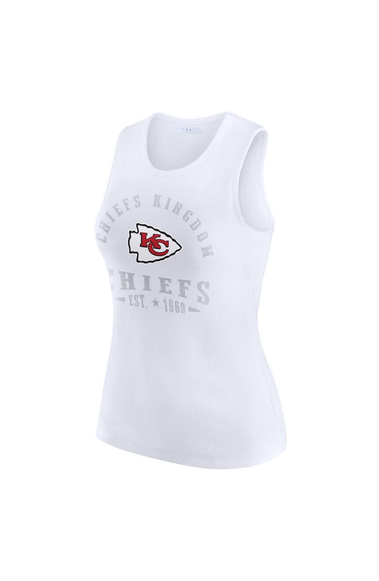 WEAR by Erin Andrews Women's WEAR by Erin Andrews White Kansas City Chiefs Ribbed Graphic Tank Top, Alternate, color, White