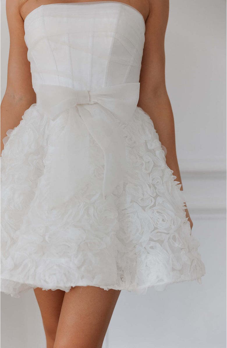 Untamed Petals Delancey Bow Mini Dress, Alternate, color,