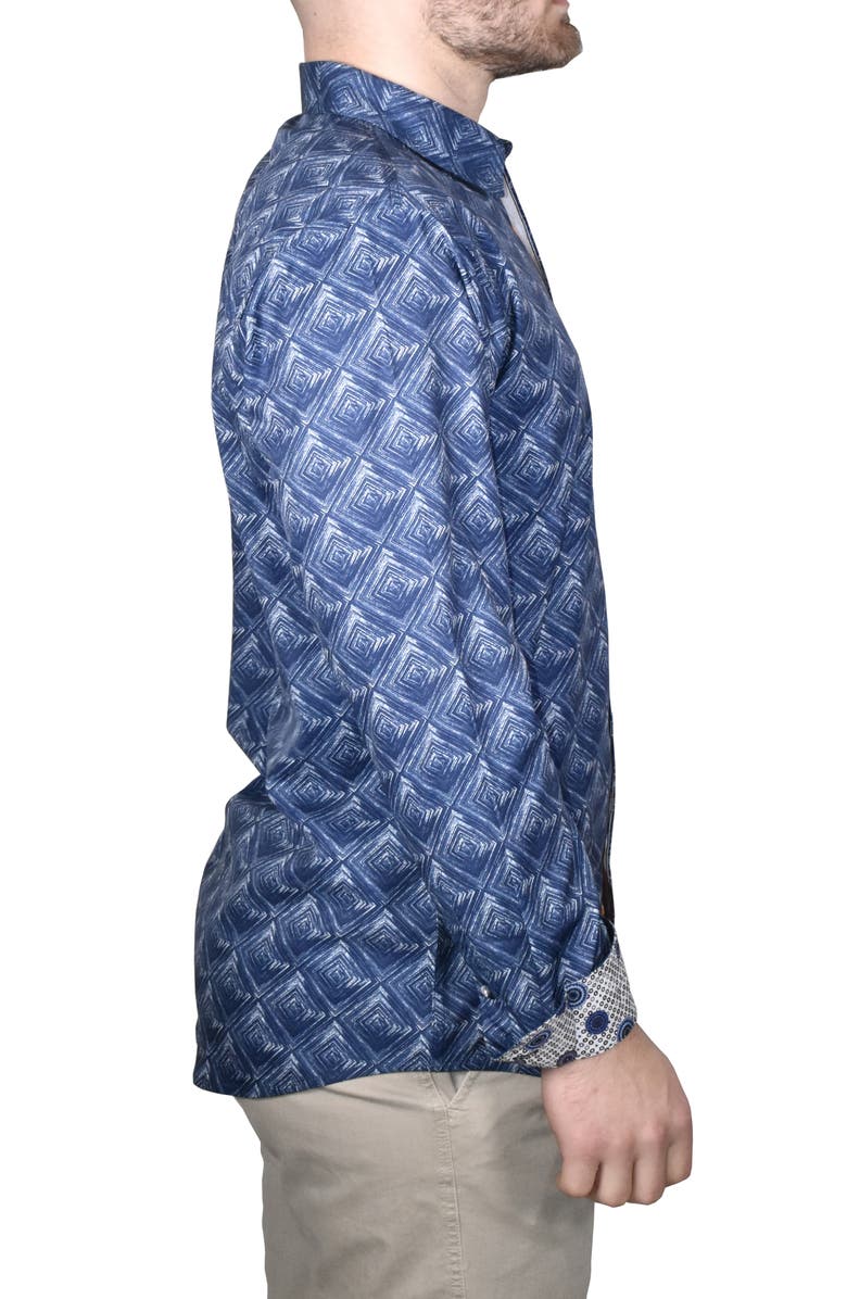Vintage 1946 Modern Fit Geo Print Stretch Button-Up Shirt, Alternate, color,