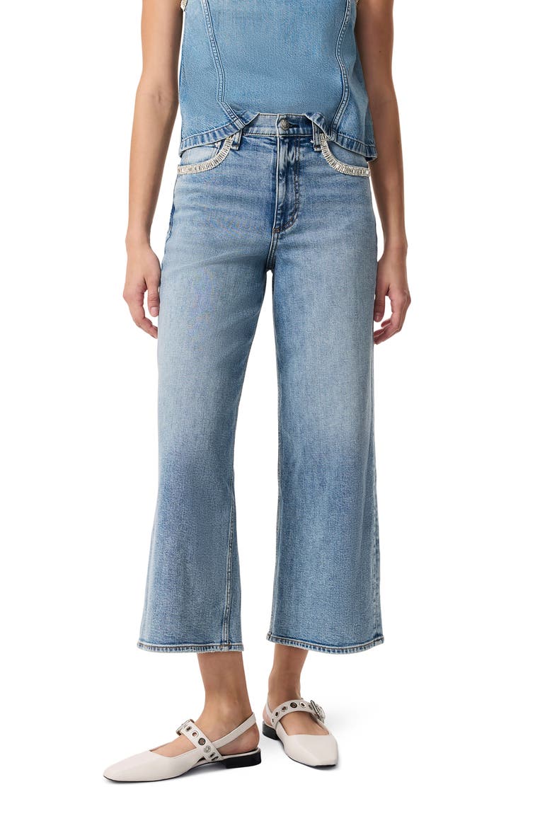 Andi Embellished High Waist Ankle Wide Leg Jeans, Main, color, PACIFICJWL
