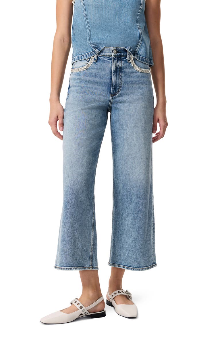 rag & bone Andi Embellished High Waist Ankle Wide Leg Jeans, Main, color, 