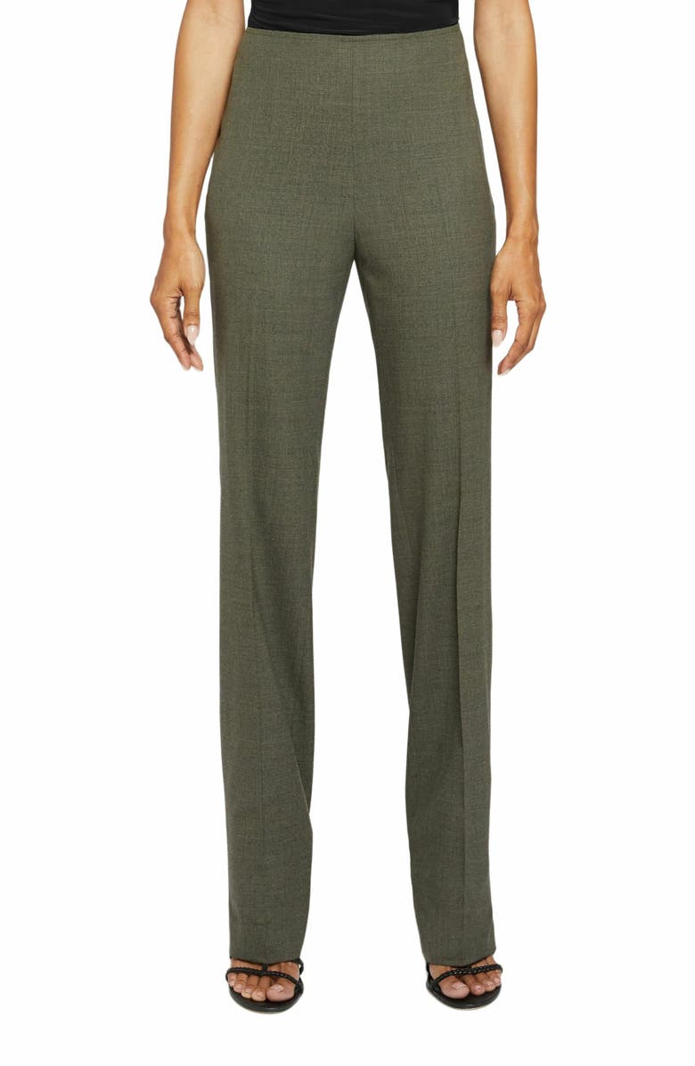 Santorelli SOFIA Straight Leg Pant with Side Zip in Virgin Wool Stretch, Alternate, color,