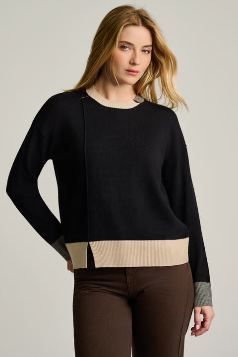 Bold Block Cotton Cashmere Sweater