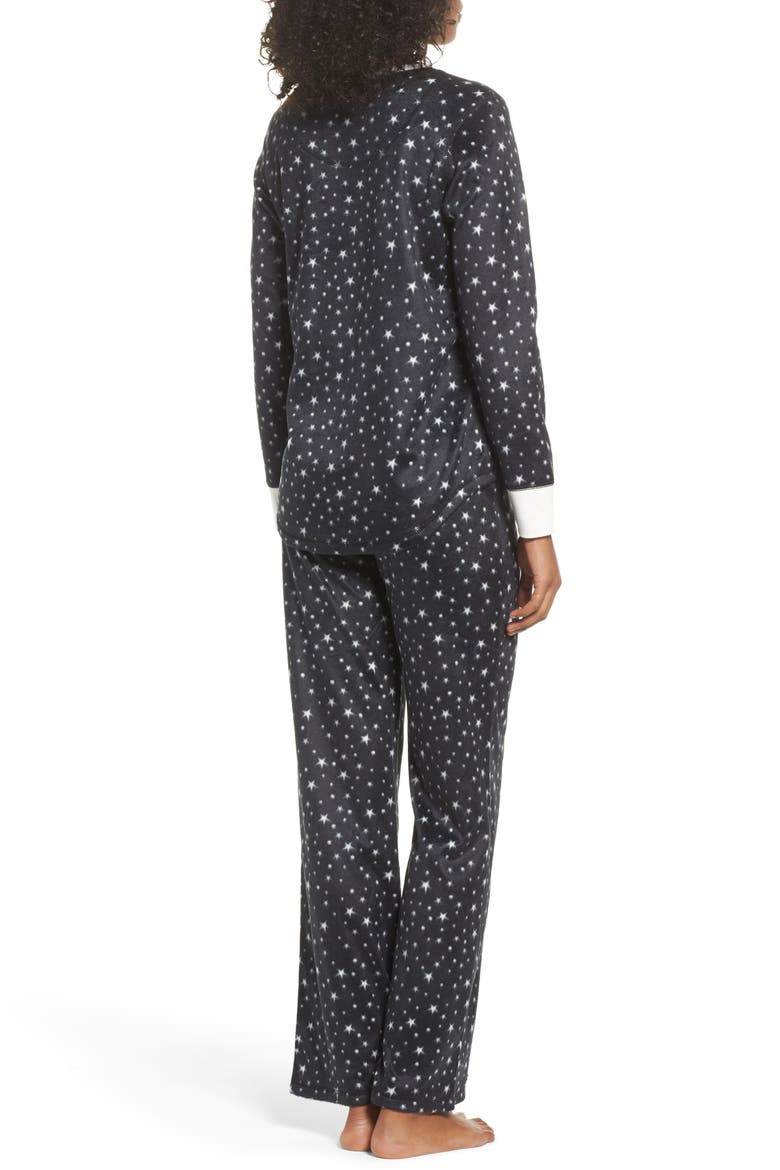 Polar Fleece Pajamas, Alternate, color, BLACK