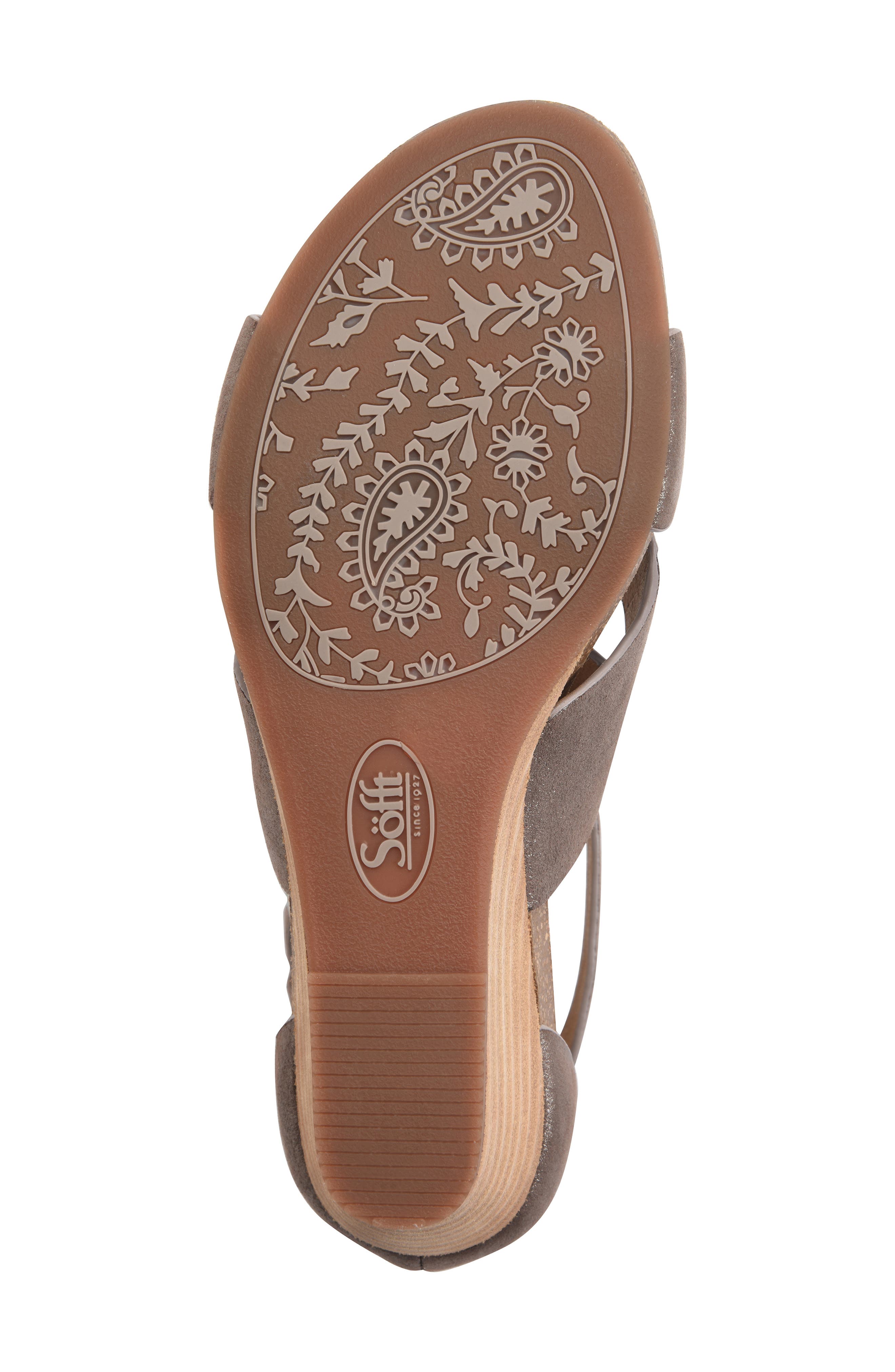 Vara Wedge Sandal, Alternate, color, METALLIC TAUPE LEATHER