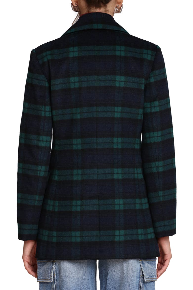 Blackwatch Plaid Double Breasted Blazer, Alternate, color, BLACK WATCH PLAID