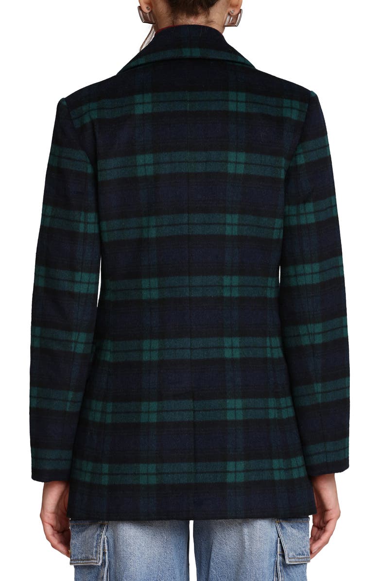 Avec Les Filles Blackwatch Plaid Double Breasted Blazer, Alternate, color, Black Watch Plaid