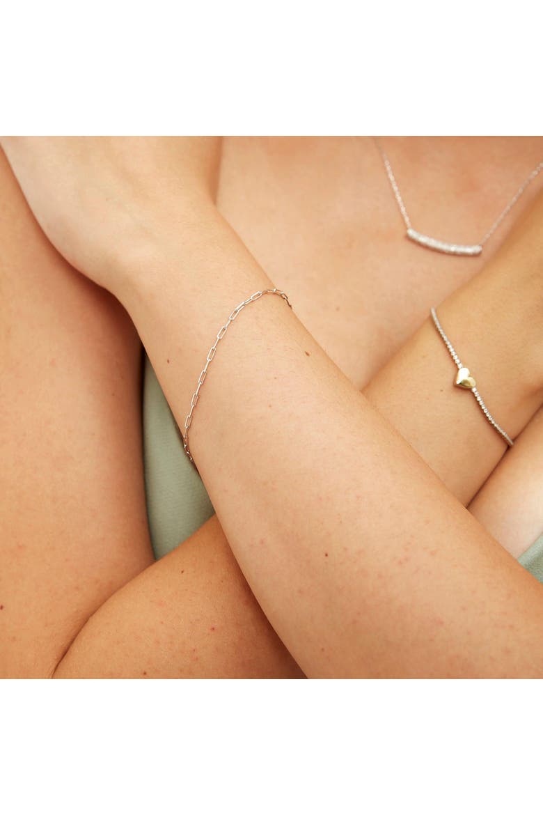 Rectangular Sterling Silver Chain Bracelet, Alternate, color, Silver