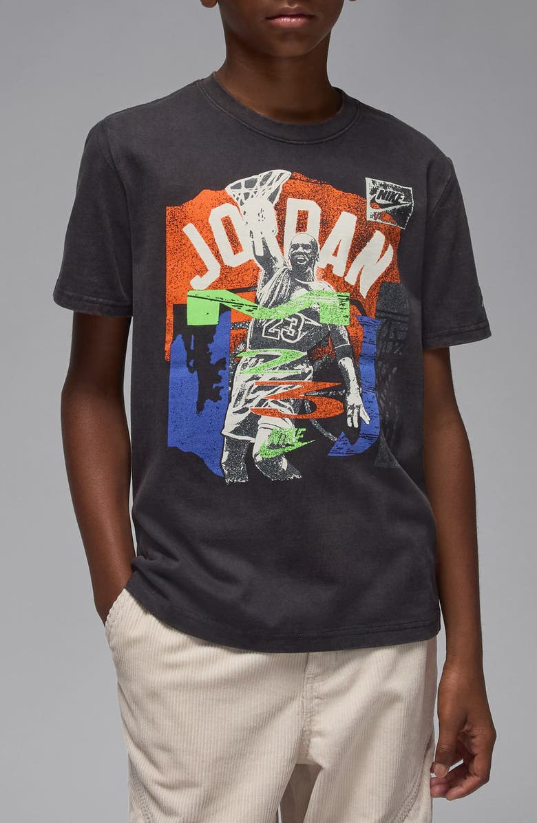 Jordan Kids' Throwback Slam T-Shirt, Alternate, color, 