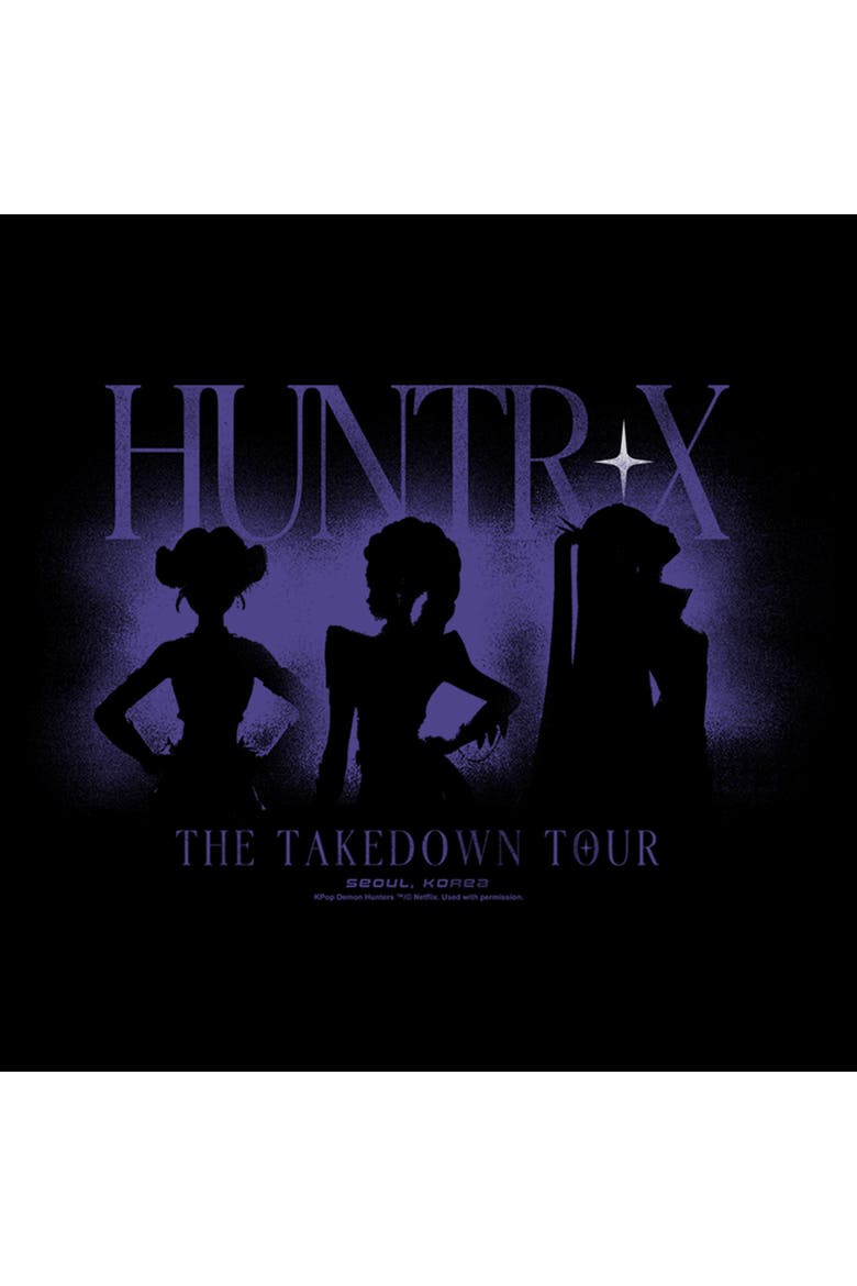 Junior's KPop Demon Hunters The Takedown Tour Silhouette  Graphic T-Shirt, Alternate, color, Black