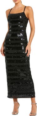 Mac Duggal Embellished Spaghetti Strap Midi Dress