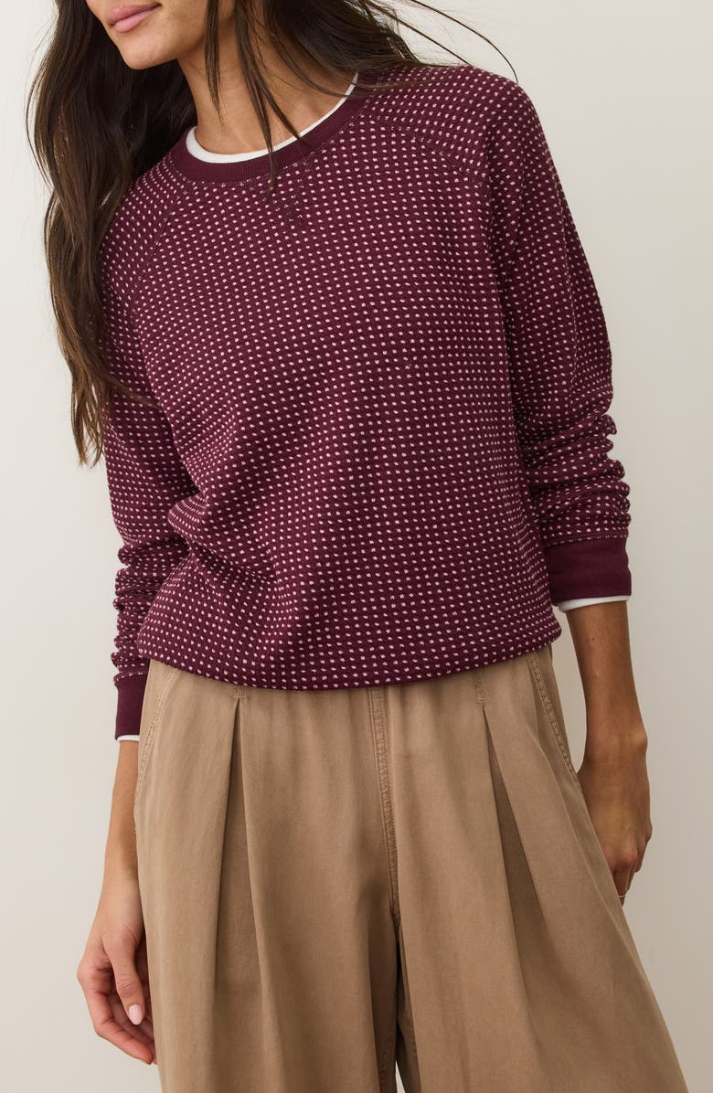 Marine Layer Daisy Raglan Sleeve Sweatshirt, Alternate, color, Fig