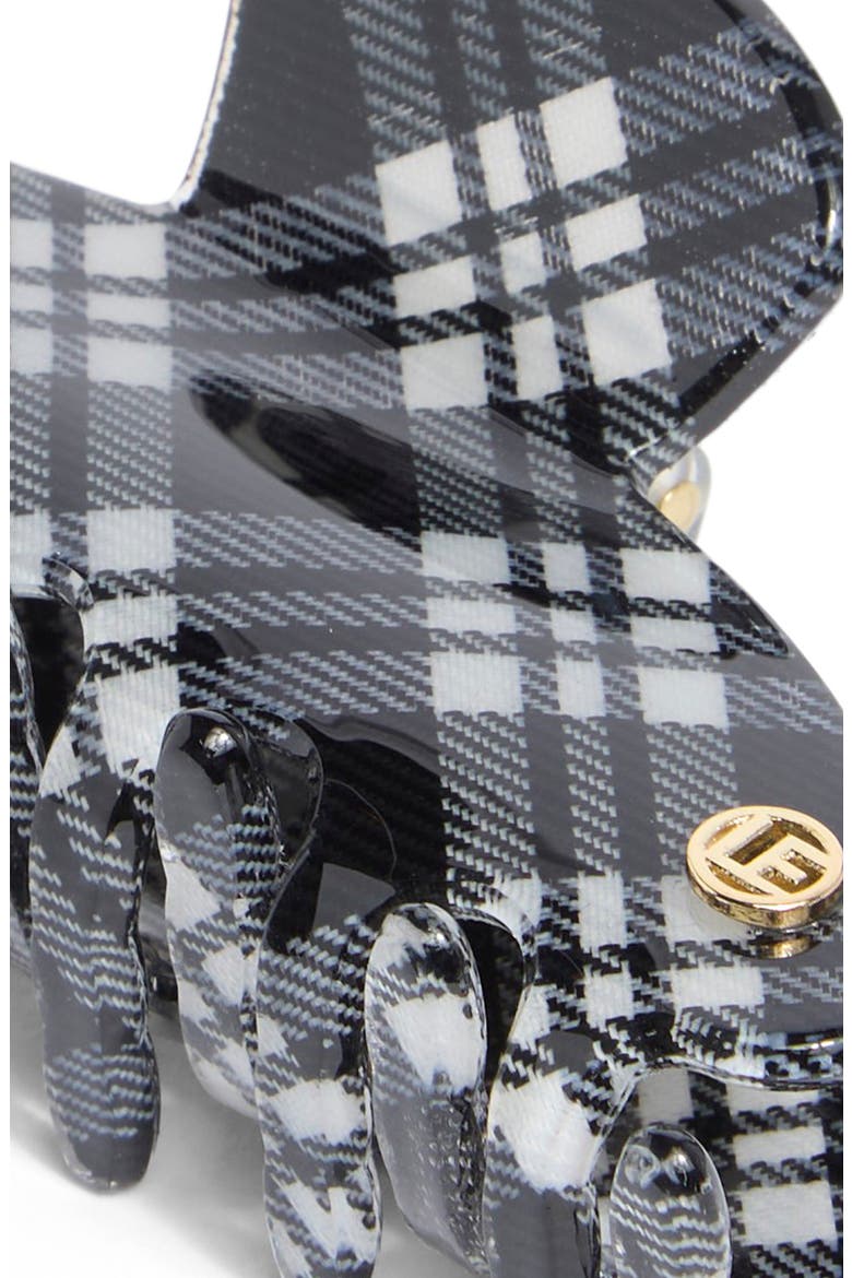 Helen Plaid Claw Clip, Alternate, color, BLACK