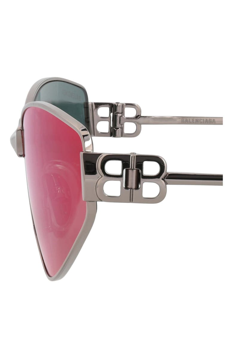 Balenciaga 65mm Cat Eye Sunglasses, Alternate, color, Ruthenium Ruthenium Violet