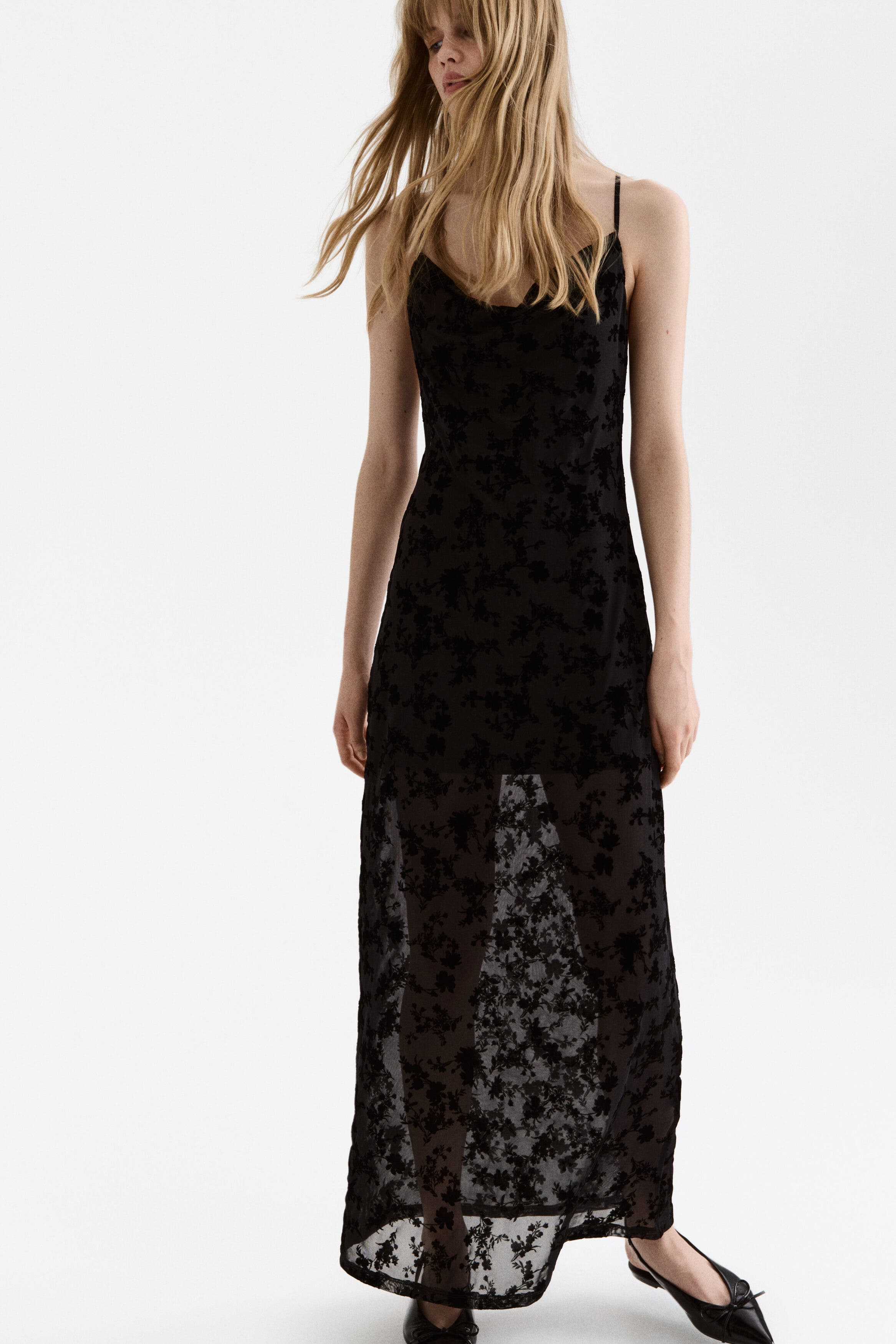 Flock-print Strappy Dress - image 2