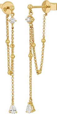 Bony Levy Mykonos Diamond Bead Chain Drop Earrings