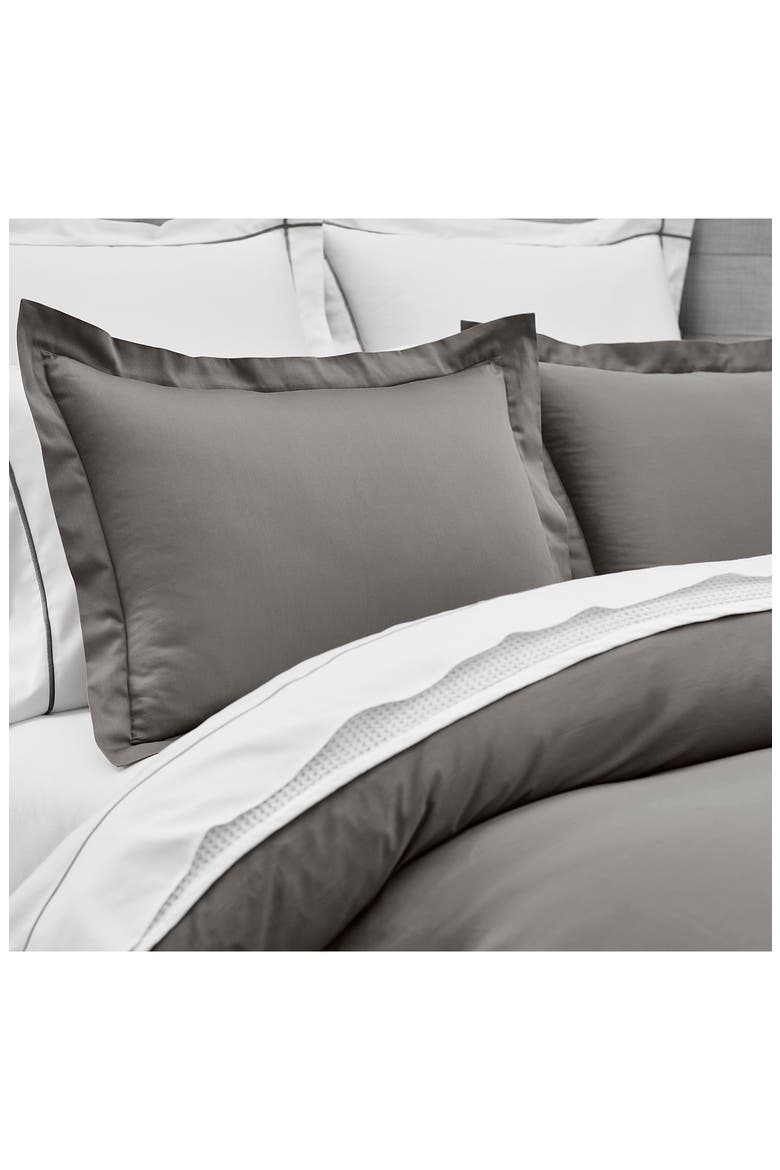 Signature Hemmed Duvet Set, Alternate, color, STONE