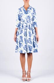 SAMANTHA SUNG Pleated Stretch Audrey Shirtdress