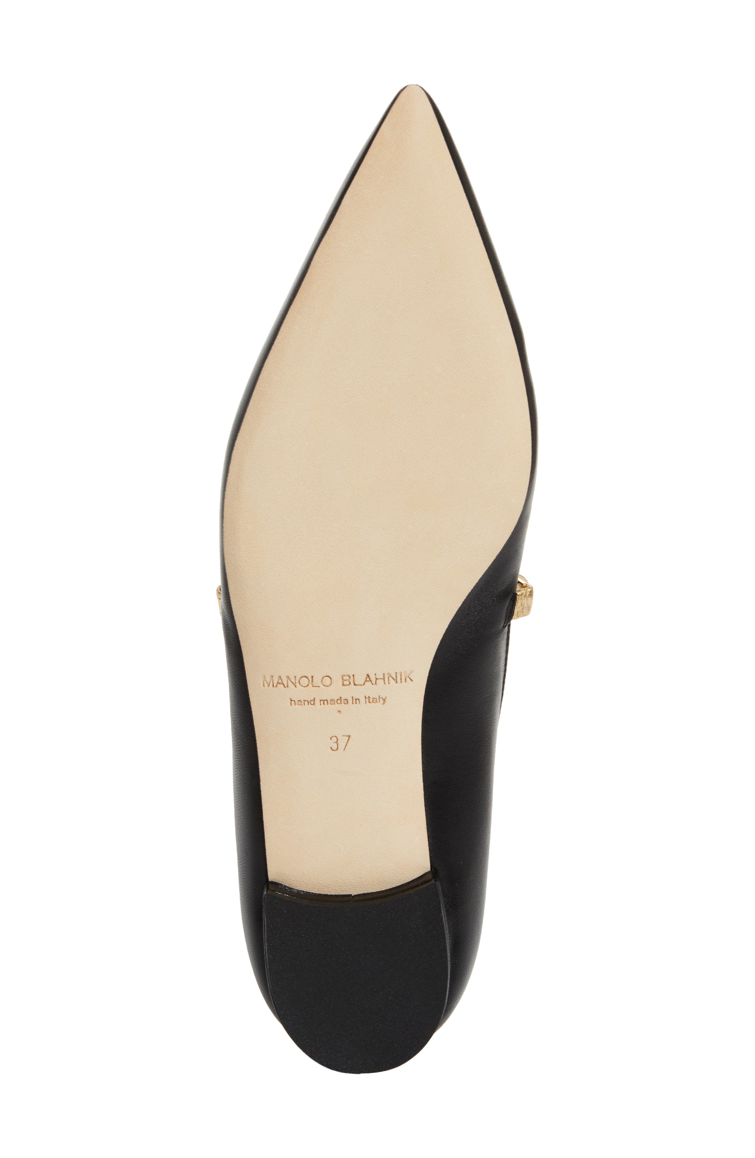Peleona Pointed Toe Mary Jane Flat, Alternate, color, BLACK/ GOLD