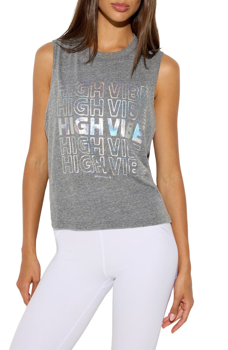 Spiritual Gangster High Vibe Muscle Tank, Main, color, Heather Grey