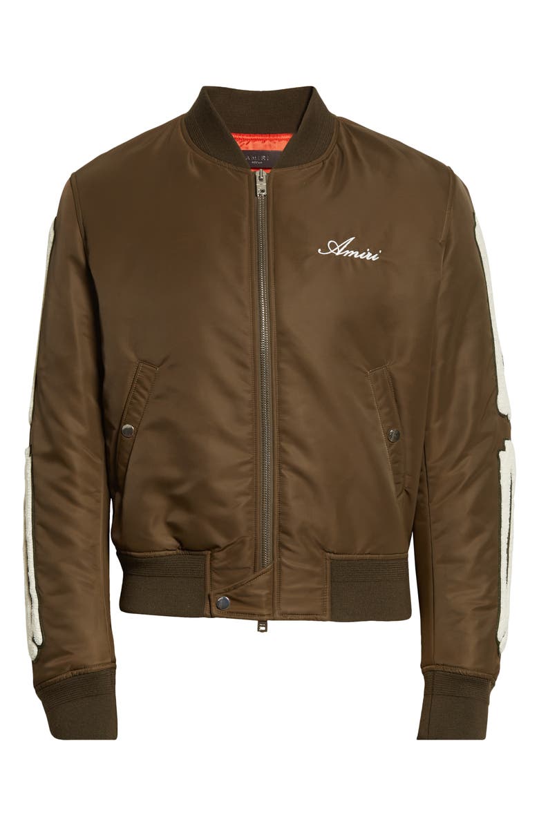 AMIRI Bones Nylon Bomber Jacket, Alternate, color, 