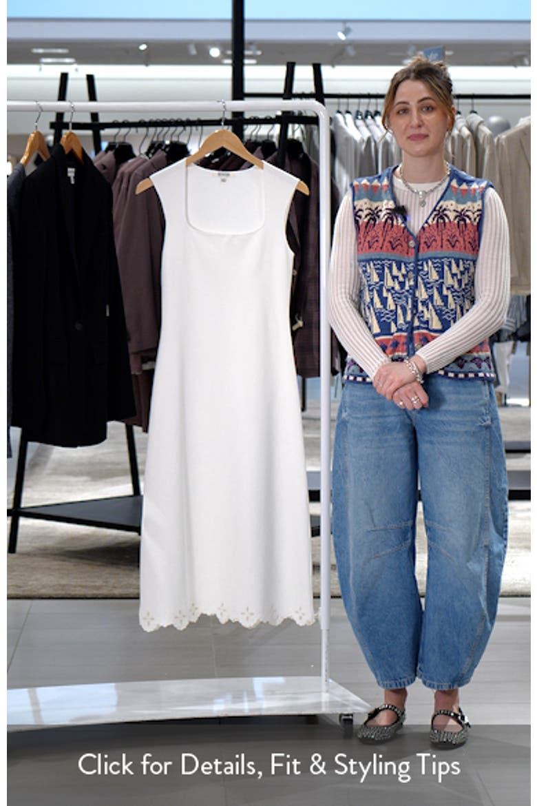 Eyelet Trim Sleeveless Knit Midi Dress video