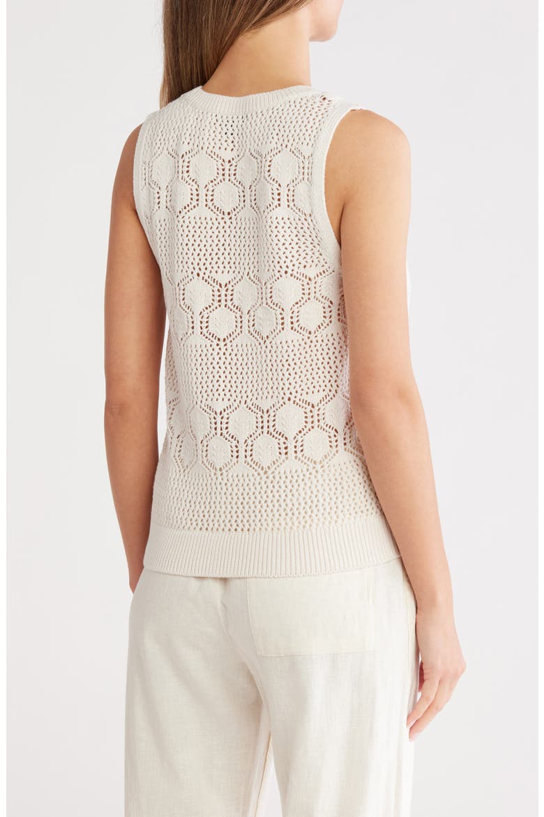 Honore Cotton Crochet Tank, Alternate, color, MOONSTONE