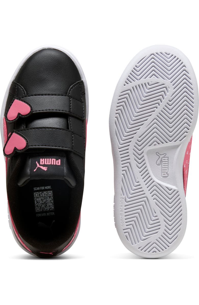 PUMA Kids' Smash 3.0 Hearty V Dual Strap Sneaker, Alternate, color, Puma Black/ Magic Rose
