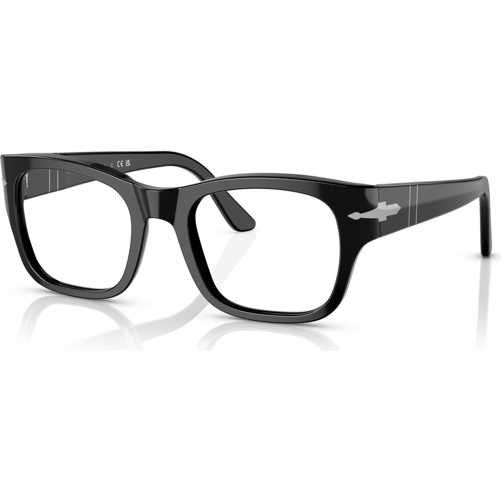 Persol 50mm Rectangle Optical Glasses In Black