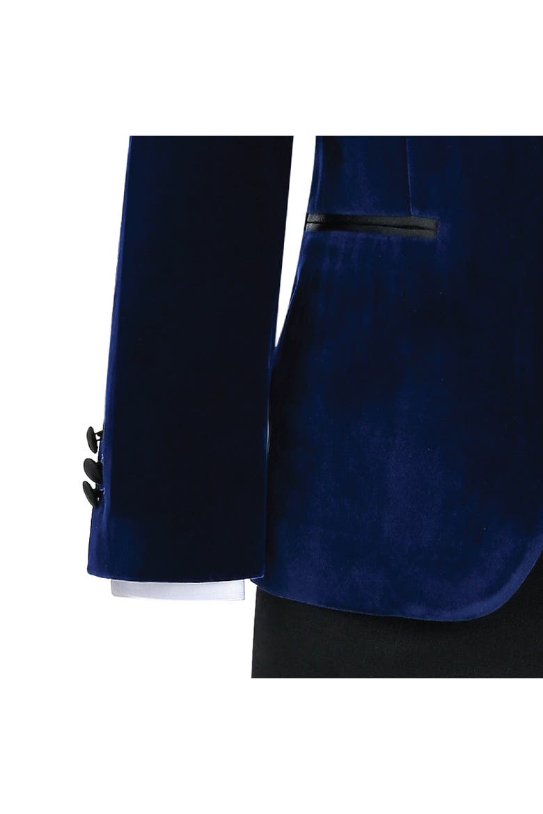 Velvet Suit with Peak Lapel, Alternate, color, Blue