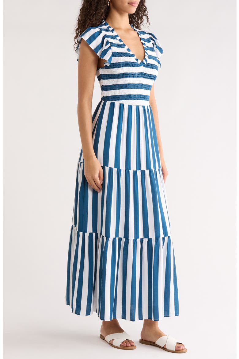 Vesper Sunfire Maxi Dress, Alternate, color, DARK BLUE-WHITE