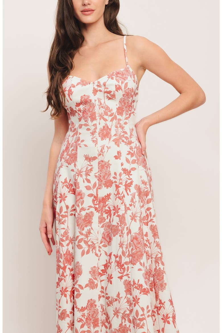 Floral Midi Sundress, Alternate, color, IVORY CORAL