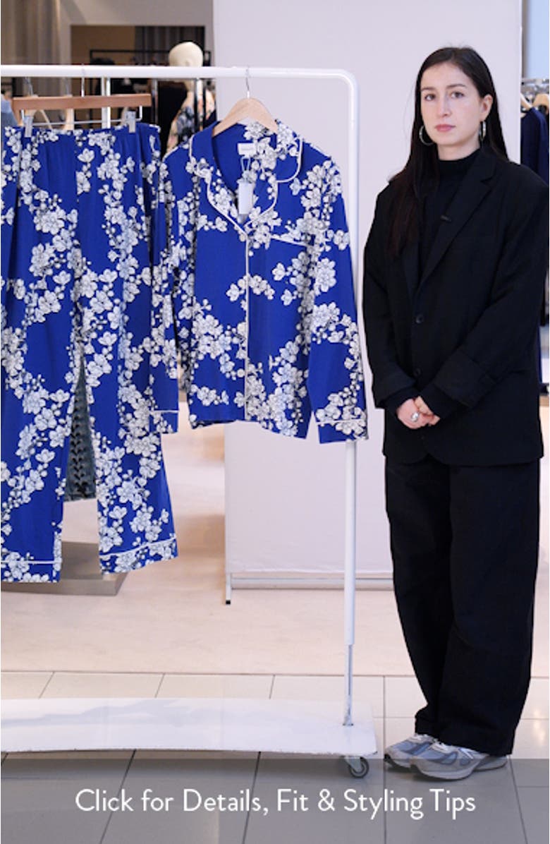 Navy Shadow Blossom Organic Cotton Classic Pajamas, sales video thumbnail