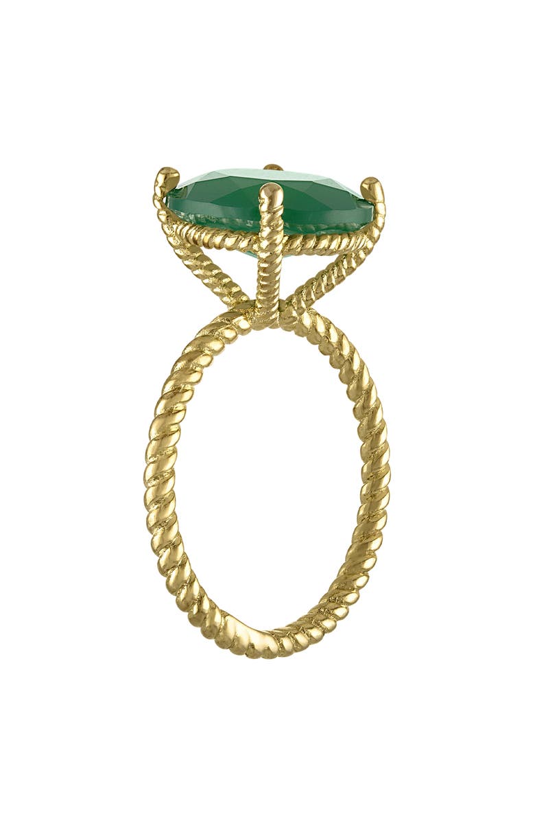 FZN Lab Grown Green Chalcedony Solitaire Ring, Alternate, color, Yellow