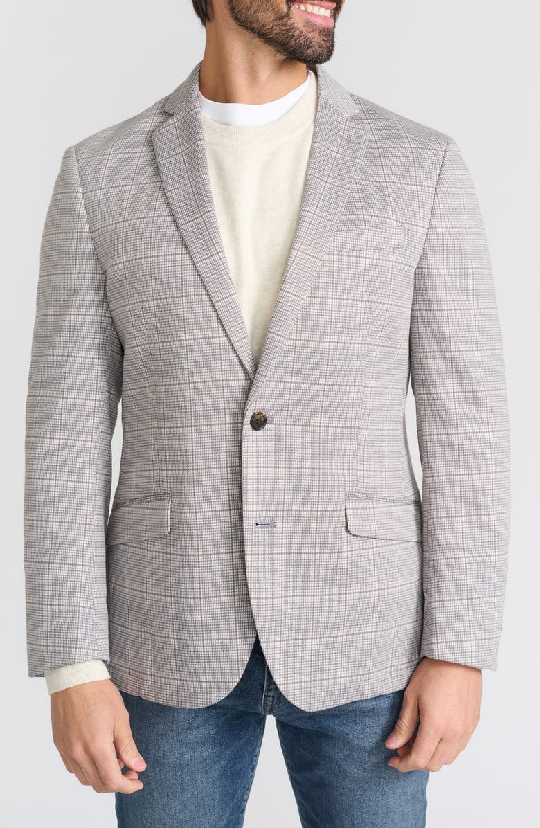 Windowpane Plaid Knit Sport Coat